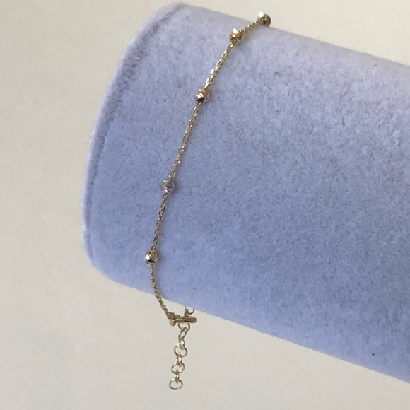 Beads 3 color gold plated 925 silver bracelet - Picture 2 of 3